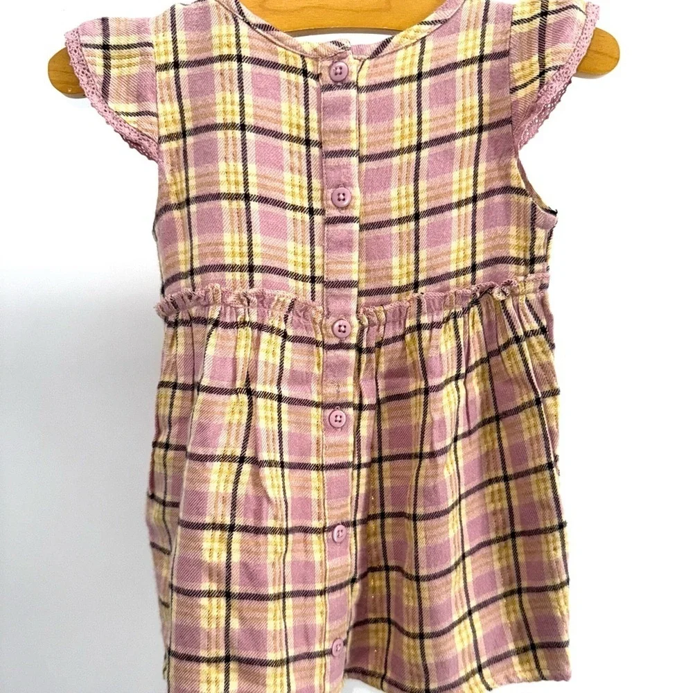 Pink Plaid Kids Casual Dress